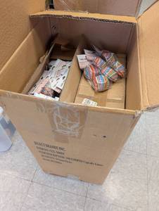 lot 14 image: Babycakes Multi-Color Striped Cupcake Liners - Bulk Box (8 boxes with 25 packs each)  - Retail $375