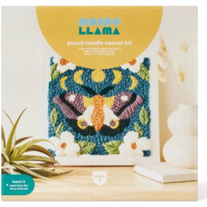 lot 41376 image: Moth and Moon Punch Needle Canvas Kit