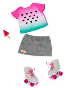 lot 41386 image: Our Generation Doll Roller Skating Outfit Set
