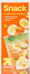 lot 41422 image: Target Up&Up Portion Pack Snack Bags - 64 Count