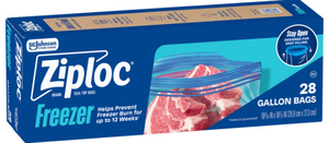 lot 41423 image: Ziploc Freezer Gallon Bags - 28 Count