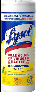 lot 41436 image: Lysol Disinfecting Wipes - Lemon & Lime Blossom