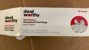 lot 41455 image: Deal Worthy Tall Kitchen Trash Bags 25ct