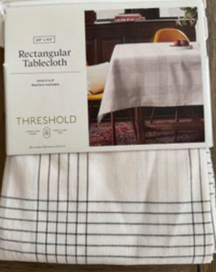 lot 41516 image: Threshold White Grid Pattern Rectangular Tablecloth