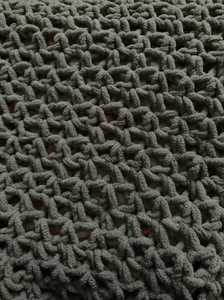 lot 41532 image: Handmade Chunky Knit Grey Blanket