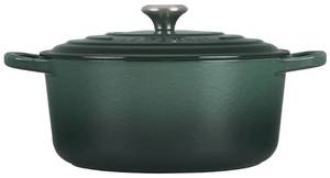 lot 41384 image: Round Green Enamel Cocotte Dutch Oven