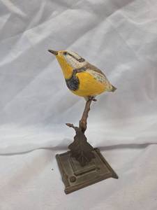 lot 803 image: Yellow-Breasted Bird Figure on Branch