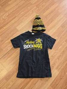 lot 843 image: 2013 Wichita State Shockwave T-Shirt and Beanie Set