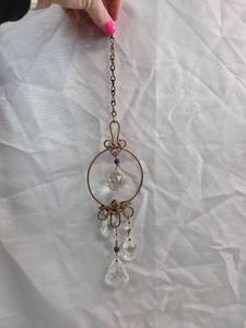 lot 856 image: Crystal and Bronze Angel Suncatcher