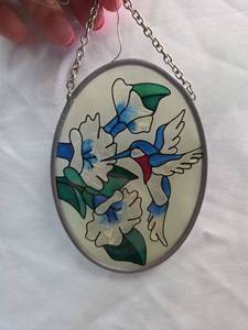 lot 866 image: Floral Stained Glass Suncatcher