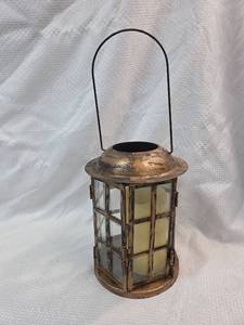 lot 905 image: Copper Finish Hanging Candle Lantern