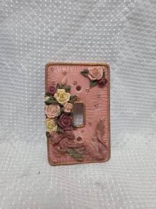 lot 967 image: Decorative Rose Light Switch Cover