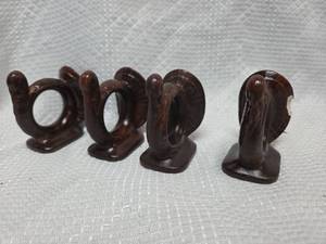 lot 985 image: Set of 4 Ceramic Turkey Napkin Rings