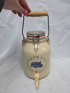 lot 1736 image: Hermetic Farmhouse Stoneware Beverage Dispenser