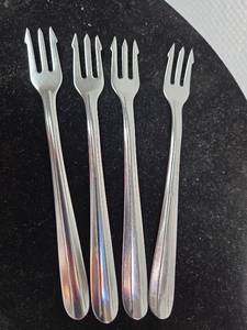 lot 1755 image: Stainless Steel Cocktail Forks Set of 4