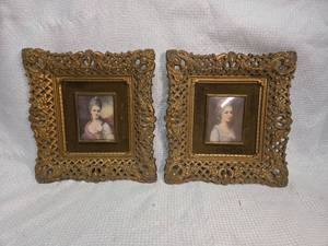 lot 1773 image: Ornate Picture Frames with Portrait Prints