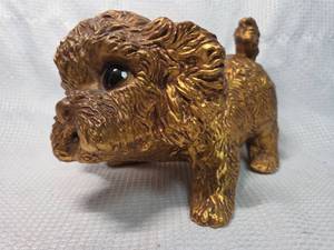 lot 1793 image: Gold Toned Dog Figurine