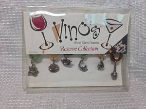 lot 1799 image: Vinos Reserve Collection Wine Glass Charms Set