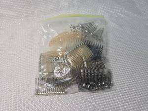 lot 1815 image: Vintage Rhinestone Hair Comb Collection - Hong Kong Made