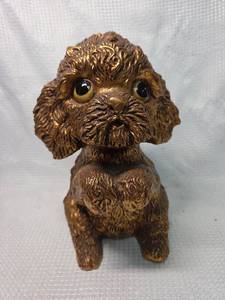 lot 1832 image: Bronze Poodle Figurine with Glass Eyes