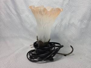 lot 1840 image: Frosted Glass Lily Shade Table Lamp