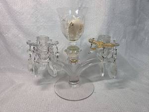 lot 1841 image: Crystal Glass Candelabra Epergne