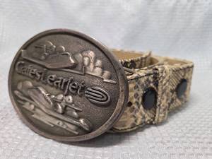 lot 1859 image: Gates Learjet Belt Buckle with Snakeskin Band