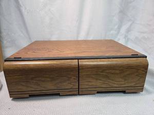 lot 1868 image: VHS Movie Collection with Wood Storage Box