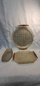 lot 790 image: Mid-Century Glass Serving Tray with Wood Handles