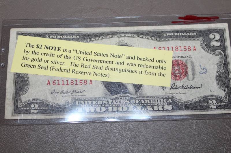 lot 2106 image: Red Seal Two Dollar Bill
