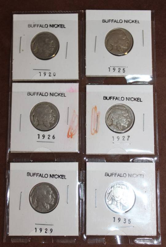 lot 1902 image: Six Buffalo Nickles - All in Packages - All in Good Condition