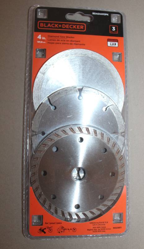 lot 1911 image: Three Black and Decker 4 Inch Saw Blades - Still in Original Package