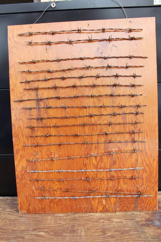 lot 1916 image: Decorative Barbed Wire Display - Nice For a Man Cave