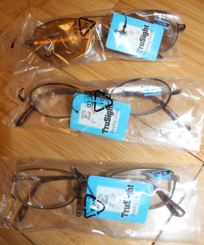 lot 1935 image: Three Pairs of 2.75 Reading Glasses