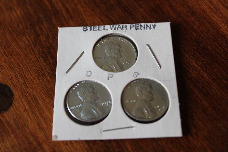 lot 1112 image: Steel War Pennies - Year 1943 - P-S-D One From Each Mint
