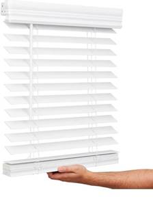 lot 2008 image: Lotus & Windoware Cordless, 2 Inch Faux Wood Blind, 34 Wide x 36 Long, Window Blinds, Blinds & Shades, Blinds for Indoor Windows, Embossed, Bright White
