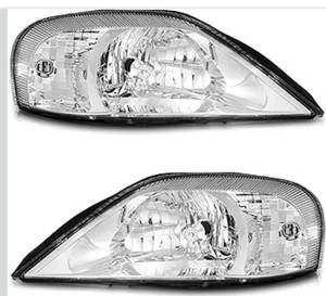 lot 2034 image: WEELMOTO Headlights Compatible with 2000-2006 Mercury Sable, Headlight assembly For 00 2001 2002 2003 2004 2005 06 Sable, Headlamp Replacement with Chrome Housing Driver&Passenger Side