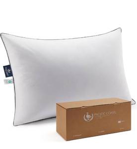 lot 2042 image: Pacific Coast Bed Pillow, Luxury Hotel Goose Feather and Down Pillow for Sleeping with 100% Cotton Shell, Medium Supportive, king Size 2pcs