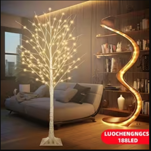 lot 2032 image: 6FT Lighted Birch Tree