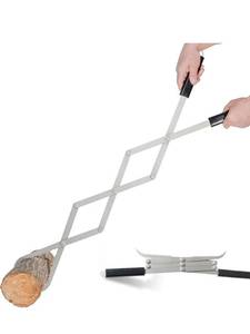 lot 2050 image: Fire Tongs Stainless Steel, 42in Heavy Duty Accordion Style Firewood Tongs Log Grabber for Fire Pit, Fireplace Campfire Bonfire, Fire Pit Tool Outdoor Camping Wood Stove Use