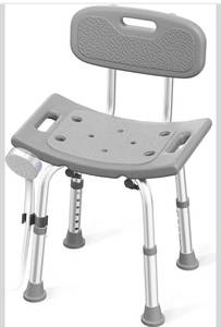 lot 2052 image: HOMLAND Shower Chair for Inside Shower with Removable Back, 400 lbs Heavy Duty Bath Seat for Bathtub, Safety Bath Stool for Seniors and Disabled - Gray