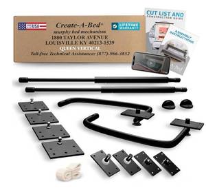 lot 2056 image: Create-A-Bed Queen Size Deluxe Murphy Bed Kit, Vertical