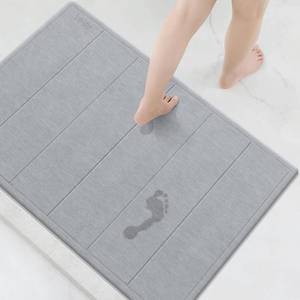 lot 2070 image: Yolife 32x 20 Stone Bath Mat Large, Diatomaceous Earth Bath Mat for Bathroom, Super Absorbent Quick Drying Stone Shower Mat, Non-Slip Natural Diatomite Bathroom Floor Mat, Easy to Clean (Light Grey)
