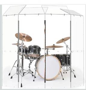 lot 2083 image: Drum Shield Converts to 2ftx6ft. Full-Length Stainless Steel Hinges. Drum Cage for Home, Church, Practice & Performances (4 panels with deflectors)