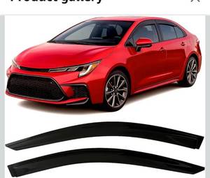 lot 2092 image: 2019-2026 Tape-On Side Window Visor Deflectors for Toyota Corolla Sedan L LE SE XLE XSE FX Hybrid Dark Tinted Rain Guards 2020 2021 2022 2023 2024 2025 2pcs front windows only