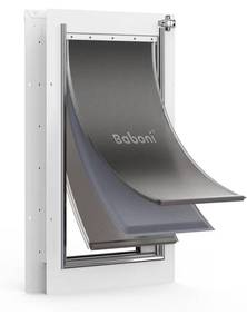 lot 2106 image: Baboni 3-Flaps Pet Door for Interior and Exterior Doors, Steel Frame and Telescoping Tunnel, Strong and Durable Dog Door (Pets Up to 100 Lb) -Large