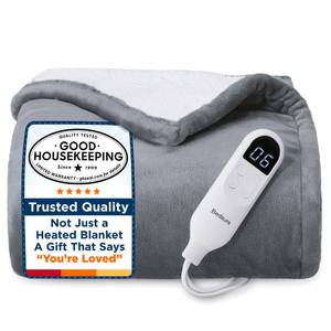 lot 2114 image: Bedsure Heated Blanket Throw Blanket - Fast Heating Electric Blanket, Soft Flannel Heated Throw with 4 Time Settings, 6 Heating Settings, Warm Gifts for Grandma &amp Grandpa &amp Seniors (50x60, Grey)