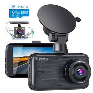 lot 2141 image: Milerong Dash Cam with 64GB Card, Dash Cam Front and Rear with Night Vision, Mini 1080P FHD Dash Camera for Cars, G-Sensor, Loop Recording, Parking Monitor, Motion Detection,WDR