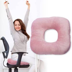lot 2146 image: Vinban Stuffed Donut Pillow Seat Cushion  for Tailbone and Coccyx Pain, Hemorrhoids, Bed Sores, Pregnancy, Prostate, Surgery Recovery, Sitting Pressure Relief, for Home, Office and Car (Dusty Pink)