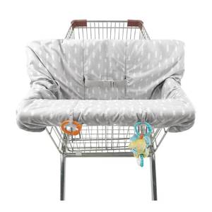 lot 2150 image: The Peanutshell Shopping Cart Cover for Baby, High Chair Cover for Restaurant Seat, Grocery Cart Cover for Baby Girl and Boy, Cotton Buggy Covers for Babies, Toddler Shopping Cart Cover, Neutral Grey